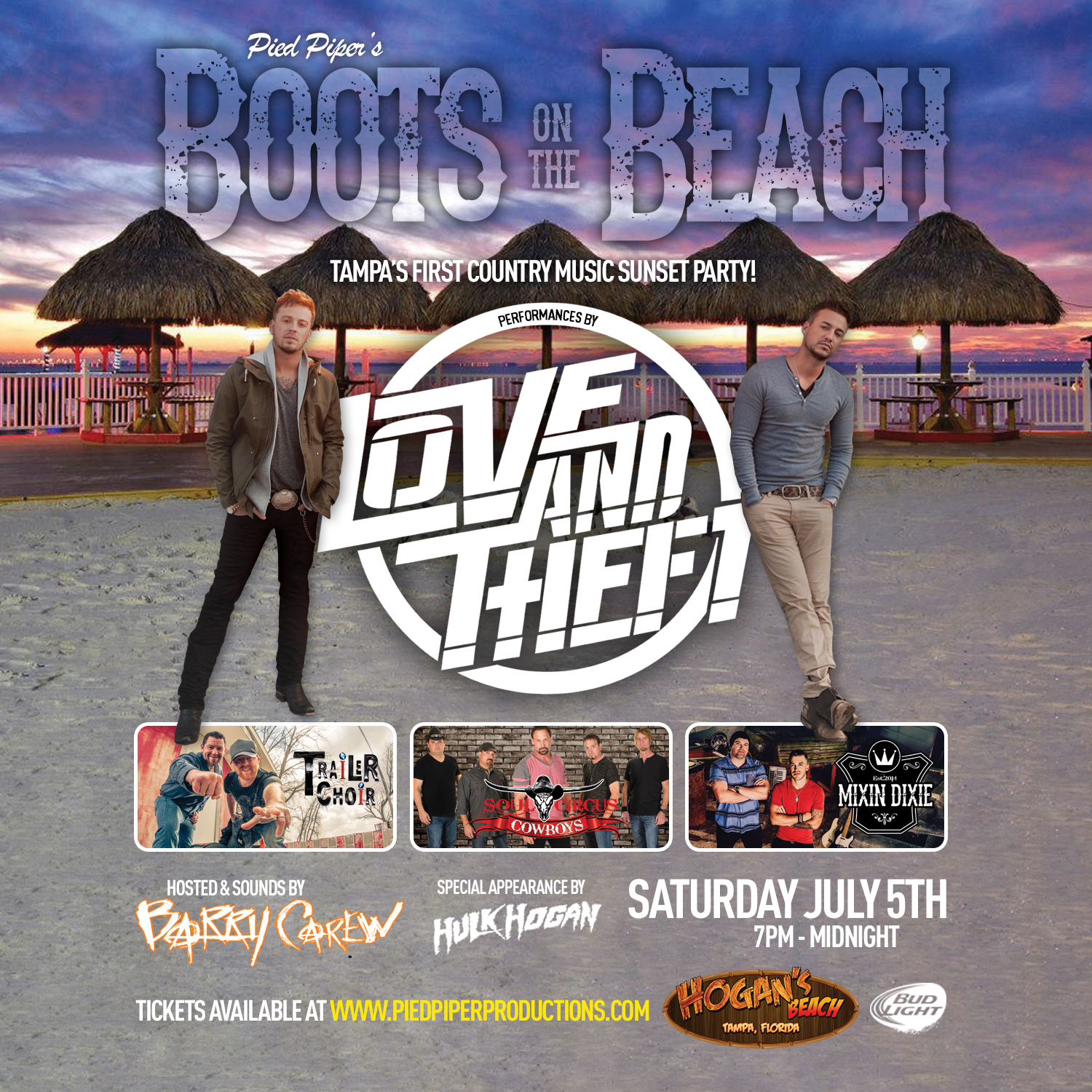 Love and Theft to Headline Boots on the Beach in Tampa this Saturday