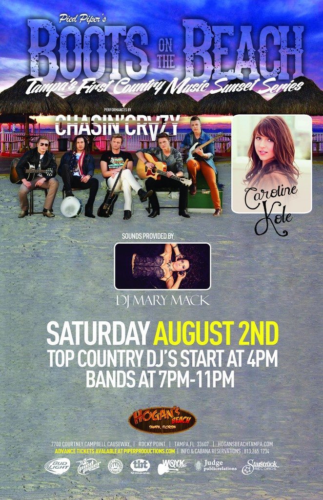 Chasin’ Crazy, Caroline Kole to Play ‘Boots on the Beach’ Concert in Tampa